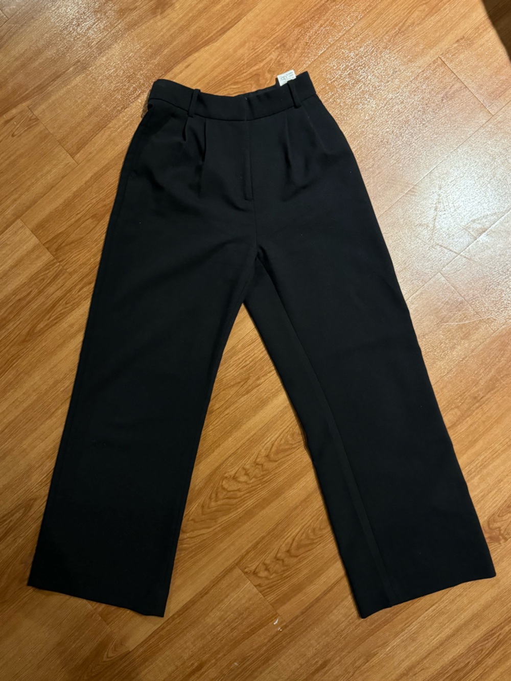 Abercrombie & Fitch Black High-Rise Wide Leg Work Pants